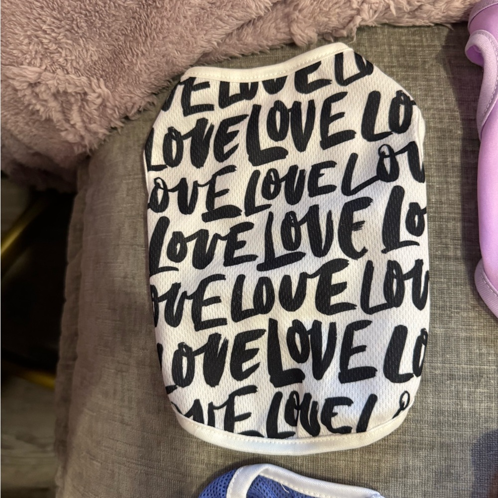 Black and White 'Love' Print Pouch